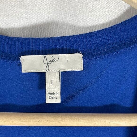 Joie Alicia Cobalt Blue Racerback Silk Tank Top Sz L - Picture 4 of 7